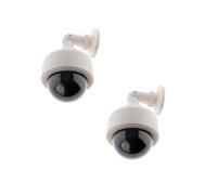- Lot de 2 caméras de surveillance extérieures factices avec LED