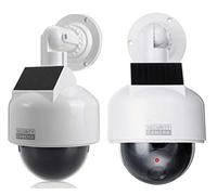 Lot de 2 caméras factice de Surveillance solaires Professionnelles Speed Dome - avec Objectif, câble et LED Clignotantes