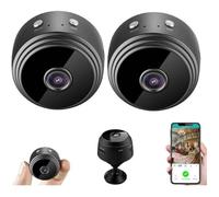 Lot de 2 caméras Wi-Fi - MARQUE - Modèle - Vision nocturne - Détection de mouvement - Petite caméra vidéo Multicol CAMERA MINIATURE