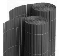 Lot de 2 Canisses Brise vue en PVC tube Plat,Clôture protection pour jardin terasse balcon coloris Gris - Hauteur 100 x Longueur 300 cm 1700g/m2 Gris