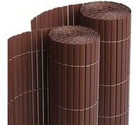Lot de 2 Canisses Brise vue en PVC tube Plat,Clôture protection pour jardin terasse balcon coloris marron foncée - Hauteur 160 x Longueur 500 cm 1700g/m2 Marron