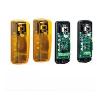 Lot de 2 capteurs de faisceau infrarouges - Portée de 20 m - Pour portes automatiques - Détecteur de mouvement PIR - Boîtier en PVC - Détection à 180 ° - Jaune - Pour allée - 128 mm (YS121-L)