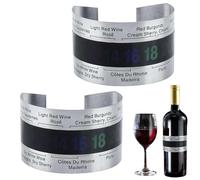 Lot de 2 capteurs de température pour bracelet à vin, thermomètre LCD pour bière, vins rouges, bouteille de lait, thermomètre à vin en acier inoxydable pour vignobles, brassage maison, outils de surve