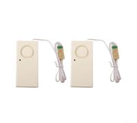 Lot de 2 capteurs d'eau sans fil faciles à installer Blanc | Pour sonde plaquée or, détecte l'eau pure, son d'alarme fort, autocollants double face, 9 V pour l'alimentation de la