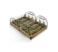 IDMarket - Lot de 2 carrés Potager 1,15x0.80 m 12 Compartiments + Housses