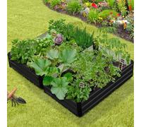 Lot De 2 Carrés Potager En Métal Châssis Rectangulaire 160x115 Cm Gris Anthracite Gris