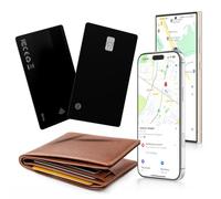 Lot de 2 cartes de suivi de portefeuille 2026, design de carte bancaire, certifié par Apple Find My & Google Find Hub, Android Airtag, localisateur d'articles, suivi de la taille de carte de crédit
