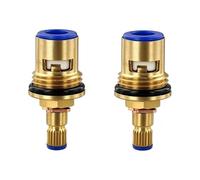 Lot De 2 Cartouches De Rechange pour Robinet Mitigeur | universelles en laiton pour robinet mélangeur en céramique 1/2" x 45 mm pour robinets de cuisine, salle de bain et douche