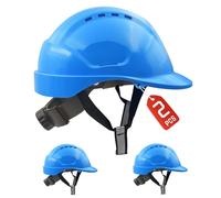 Lot de 2 casques de chantier EN397 - Mustbau bleu - Casque de sécurité avec emplacements DIY pour tour de tête de 53 à 65 cm - Casque de sécurité avec bandeau anti-transpiration pour la construction