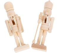 Lot de 2 casse-noisettes non peints - Embryon blanc - Soldat en bois - Figurine de soldat de Noël - Décoration de maison - Marionnette - Soldat en bois, Normal
