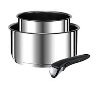Lot de 2 casseroles TEFAL Ingenio Preference + poignées amovibles - Inox pour plaques à induction