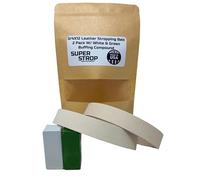 Lot de 2 ceintures de polissage en cuir Super Strop avec composé blanc et vert pour Ken Onion Work Sharp 1,9 x 30,5 cm