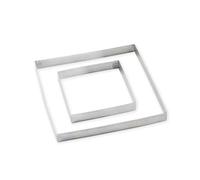 Lot de 2 cercles à tarte perforés en inox carré 12 et 20 cm Mathon