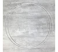 Lot de 2 Cercles métalliques Blanc diam. 50 cm pour Abat-Jour, Anneaux epoxy Blanc Attrape rêves