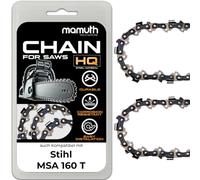 Lot de 2 chaînes de tronçonneuse 25 cm 1,3 mm 1/4" 60 TG pour Stihl MSA 160 T