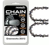 Lot de 2 chaînes de tronçonneuse 40 cm 1,1 mm 3/8" 56TG pour Greenworks 20312