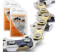 Lot de 2 chaînes de tronçonneuse de rechange à bras anti-retour - Chaîne semi-burineuse compatible avec Ikra IEAS 750 - 20 cm - 3/8 LP - 1,3 mm - 33 maillons d'entraînement