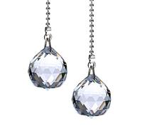 Lot de 2 chaînes d'extension en cristal plaqué nickel avec pendentif boule de cristal réglable 1 m
