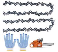 Lot de 2 Chaînes Tronçonneuse 35 cm, 3/8"" LP, 52 Maillons, Compatible Bosch, Makita, Husqvarna