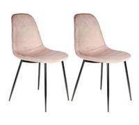 Lot de 2 chaise en metal non empilable non pliable H. 85 cm interieur rose