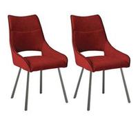 Lot de 2 chaise altobuy H. 94 cm non empilable non pliable interieur en metal rouge Rouge G