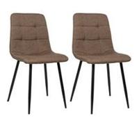 Lot de 2 chaise clp H. 88 cm non pliable interieur en metal noir Marron G