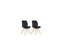 Lot de 2 chaise clp interieur non pliable en bois H. 87.5 cm noir