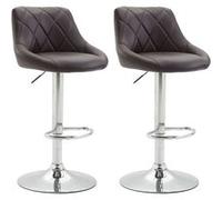 Lot de 2 chaise de bar clp H. 83 cm non pliable interieur en metal marron Marron G