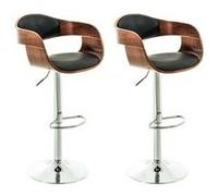 Lot de 2 chaise de bar clp H. 88 cm non pliable en bois interieur noir Noyer / Noir G