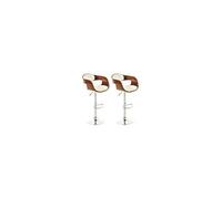 Lot de 2 chaise de bar clp interieur non pliable en bois H. 88 cm blanc