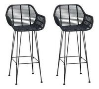 Lot de 2 chaise de bar GENERIQUE en rotin non pliable interieur H. 105 cm