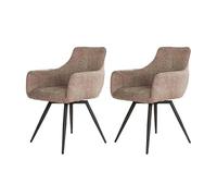 Lot de 2 chaise de bar interieur non empilable non pliable en acier H. 83 cm beige