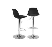 IDMARKET Lot de 2 tabourets de bar KARL design noir