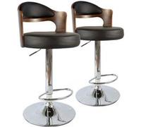 Lot de 2 chaise de bar menzzo en bois non empilable non pliable interieur H. 110 cm noir Bi & Multicolore G