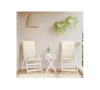 VIDAXL Coussins de chaise dossier haut lot de 2 crème