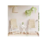 vidaXL Coussins de Chaise Dossier Haut - Beige