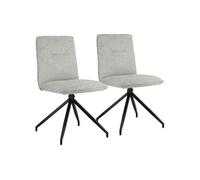 Lot de 2 chaises en tissu beige AREN