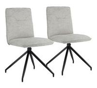 Lot de 2 chaises en tissu beige AREN