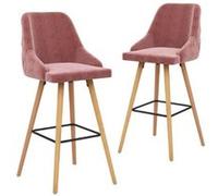 vidaXL Tabourets de bar 2 pcs Rose Velours