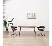 vidaXL Chaises pivotantes - Lot de 2 - Bois courbé