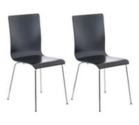 Lot de 2 chaise de conference clp en bois non pliable H. 87 cm interieur noir noir G