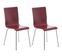 Lot de 2 chaise de conference clp en bois non pliable H. 87 cm interieur rouge Rouge G