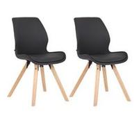 Lot de 2 chaise de conference clp H. 87.5 cm non pliable interieur en bois noir noir G