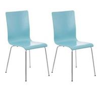 Lot de 2 chaise de conference clp interieur non pliable en bois H. 87 cm bleu