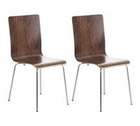 Lot de 2 chaise de conference clp interieur non pliable en bois H. 87 cm marron marron G