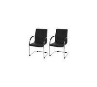 Mendler 2x Chaise Conférence Samara - Noir Similicuir