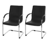 Mendler 2x Chaise Conférence Samara - Noir Similicuir