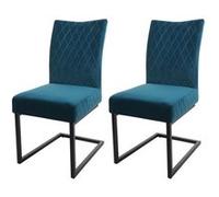 Mendler Lot de 2 chaises cantilever - Velours