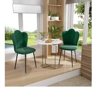 Lot de 2 Chaise de Salle à Manger - VIVOLILV - Chaises en Velours avec Pétale Dossier pour Salle à Manger - Vert