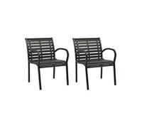 vidaXL Chaises de jardin 2 pcs acier et WPC noir